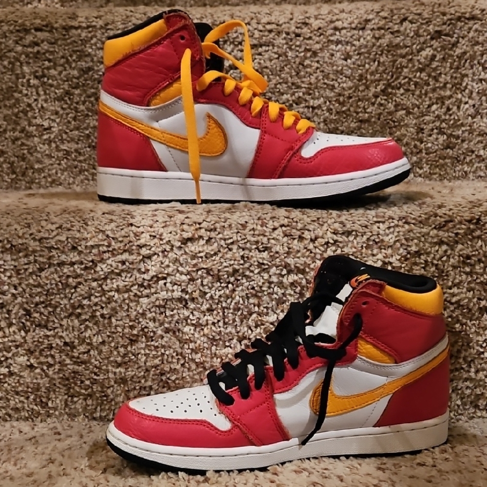 Nike Red and Yellow High-Top Sneakers